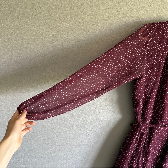 Abercrombie & Fitch Red Polka Dot Wrap Mini Dress Medium - Picture 9 of 12